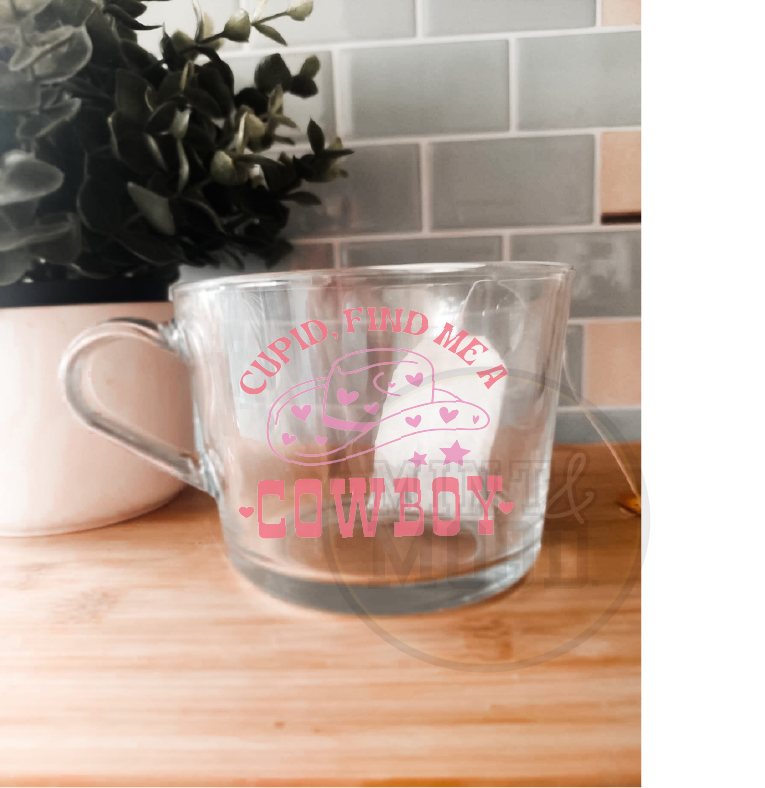 Find Me A Cowboy | Glass Mug